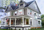 Cannon Falls, Minnesota Bed and Breakfast: This grand three-story home, built in 1897, is a classic example of Colonial Revival Architecture.  The home is noted for its six bay windows, six column front porch, and its double dormers. The century old home has been lovingly looked after, and is here for you to become a part of its history.